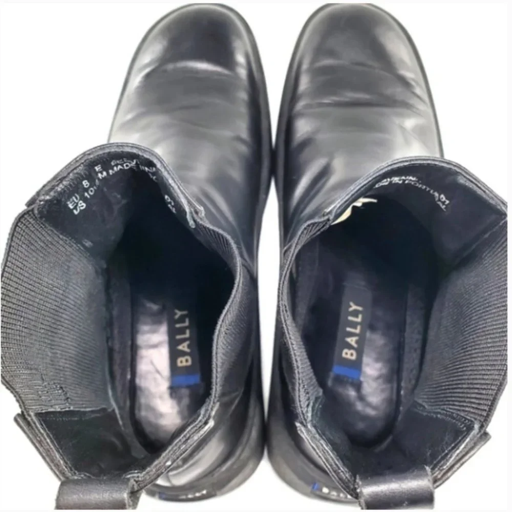 Bally Sesvenna Black Leather Pull-On Comfort Chelsea Boots - Picture 9 of 13